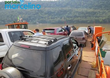 Balsa de Marcelino Ramos está fazendo a travessia de mais de 300 veículos por dia
