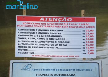 Tarifas da Balsa de Marcelino Ramos são reajustadas. Conheça os novos valores