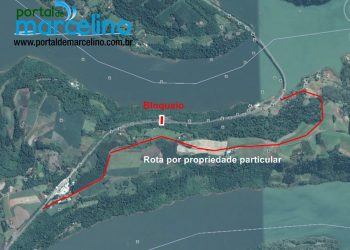 Motoristas utilizam acesso através de Potreiro para desviar ponto de bloqueio na BR-153 em Marcelino