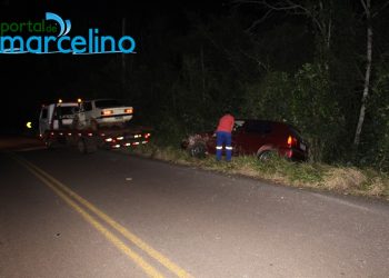 Colisão frontal próximo da garagem da prefeitura de Marcelino Ramos