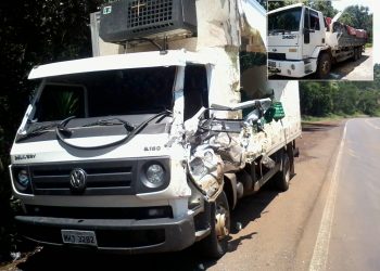 Caminhão com placas de Marcelino se envolve em acidente na BR-153