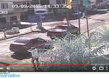 Vídeo mostra viatura da Brigada Militar de Maximiliano de Almeida sendo atingido por disparo de Fuzil