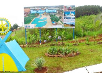 ASCOBOL finaliza instalação do primeiro Outdoor para divulgar turismo de Marcelino Ramos