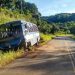 Alto Bela Vista: Micro-ônibus falta freio e motorista joga veículo contra um barranco