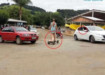 Cão skatista chama atenção nas Termas em Marcelino