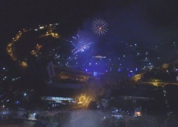 Vídeo aéreo mostra show pirotécnico do Reveillon nas Termas de Marcelino (Assista)