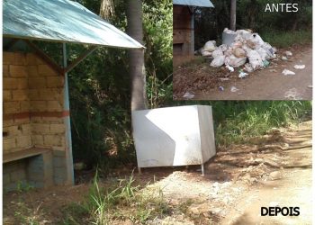 Lixo no acesso a comunidade de Volta Grande é recolhido