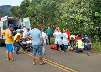 Caminhão fica sem freios e motorista se joga da cabine em Alto Bela Vista