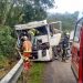 Colisão de dois caminhões na BR-153 entre Marcelino e Severiano