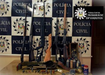 Polícia de Viadutos localiza e apreende arsenal de armas no interior de Carlos Gomes