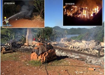 Sete casas destruídas por incêndios em menos de 2 anos em Marcelino Ramos