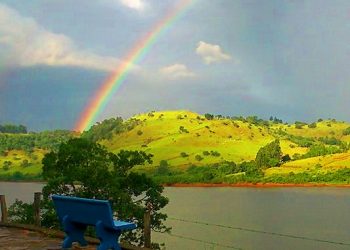 Quarta-feira encerra com formação de Arco-Íris na terra das Águas Termais