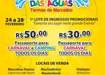 Lote promocional de ingressos para o Carnaval das Águas encerra nesta quinta-feira. Garanta o seu