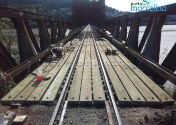 Veja como está a obra na Ponte Rodoferroviária de Marcelino Ramos