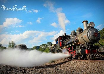 Trem das Termas que faz passeios entre Piratuba e Marcelino Ramos completa 15 anos