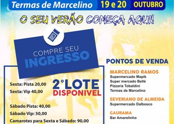 Valores dos ingressos do SEGUNDO LOTE