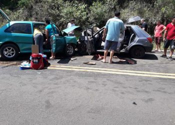 Acidente entre a barragem de Machadinho e a Maximiliano de Almeida com vítimas presas nas ferragens