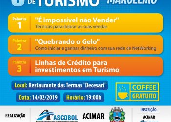 Workshop de turismo vai oferecer palestras gratuitas na próxima semana em Marcelino