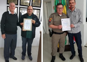 Diretor do Santuário e Sargento da Brigada são homenageados pela Câmara de Vereadores de Marcelino Ramos