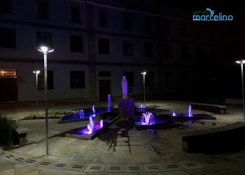 Santuário de Marcelino Ramos vibra na energia das cores com fonte Luminosa