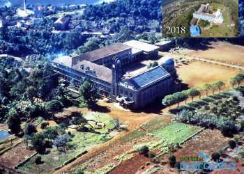 Foto aérea antiga mostra como era o Santuário Salette