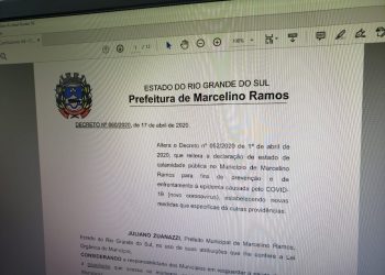 Prefeitura de Marcelino Ramos libera funcionamento do comércio, mas com algumas regras. Saiba quais
