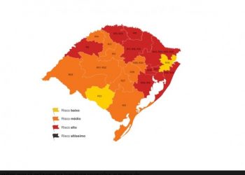 Região de Marcelino Ramos entra na classificação de BANDEIRA VERMELHA no mapa do RS da COVID-19