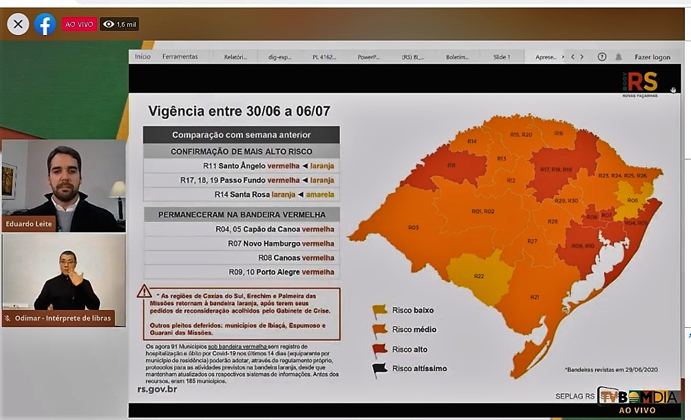 Governo recebe dois pedidos para reconsiderar bandeira no mapa do