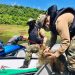 Polícia Militar Ambiental retira redes de pesca no lago da barragem de Machadinho