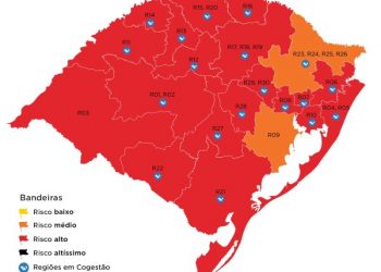Mapa definitivo fica com 19 regiões em vermelho e duas em laranja