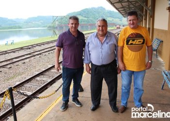 Engenheiros ferroviários visitam Marcelino Ramos para iniciar estudos do assoalhamento da ponte rodoferroviária